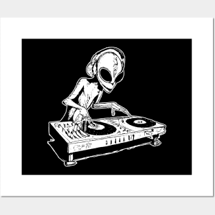 Tekno DJ Alien Rave Vinyl Posters and Art